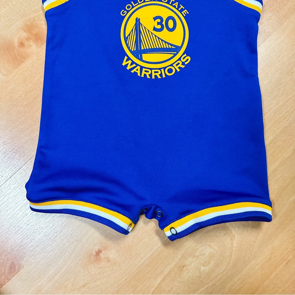 Adidas Blue & Gold NBA Golden State Warriors Steph Curry Jersey Romper Size 12M - Picture 4 of 7